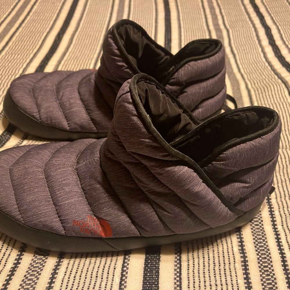 The North Face quilted slip ons. Indoor/outdoor perfect.